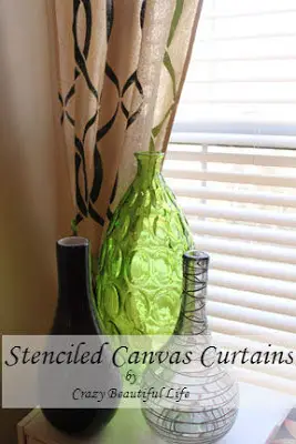 Denyse @ Glitter Glue & Paint is Taking over My Blog! {Stenciled Canvas Curtains}