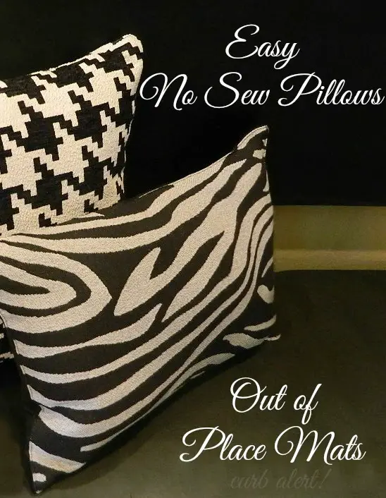 How to Make Easy No Sew Pillows {out of Placemats}