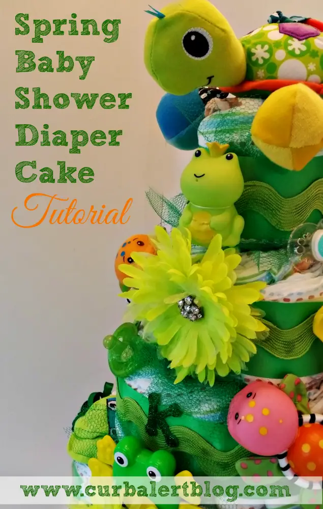 Spring Baby Shower Diaper Cake Tutorial