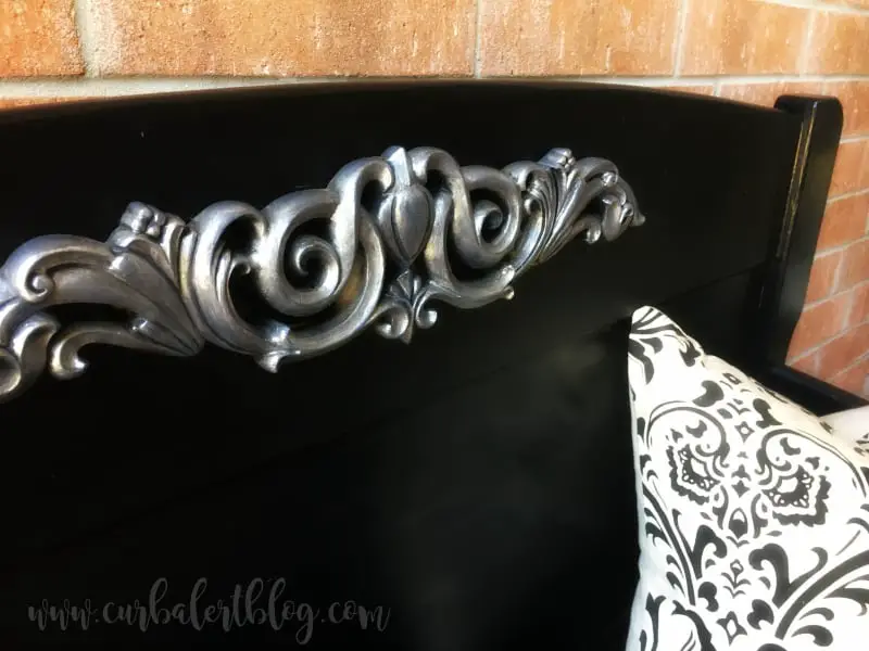 Bench applique painted silver
