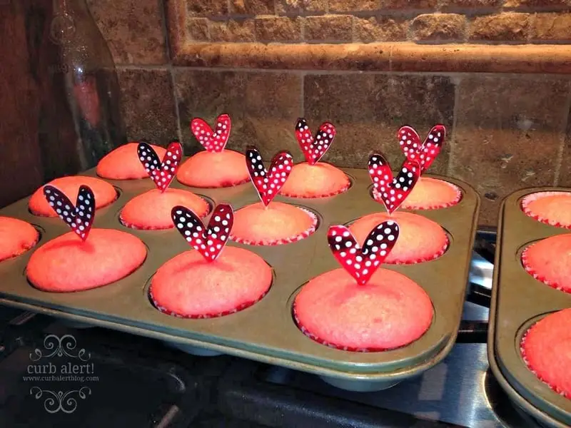 Pink strawberry cupcakes