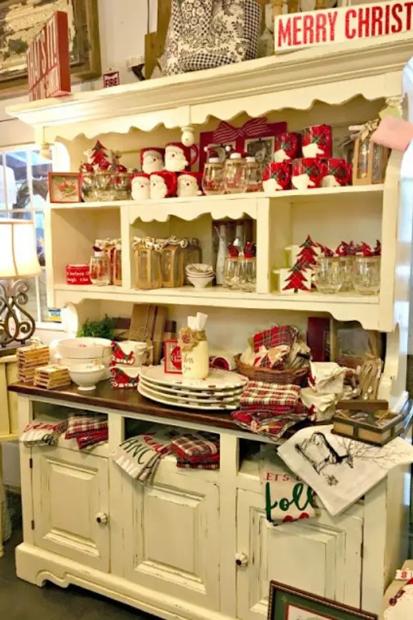GORGEOUS White Painted Christmas Hutch