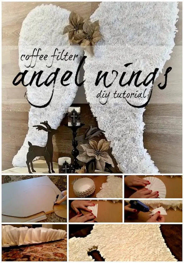 Coffee filter angel wings tutorial