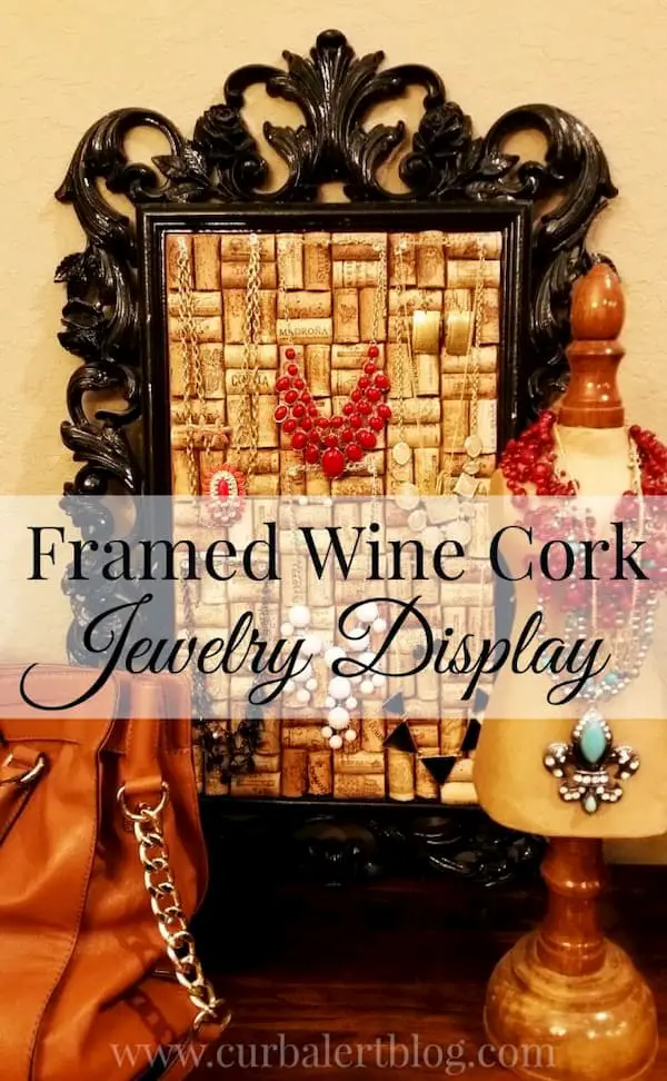 Framed wine cork display