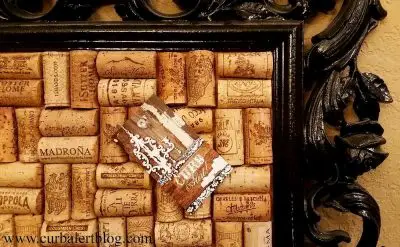Memo board made from wine corks