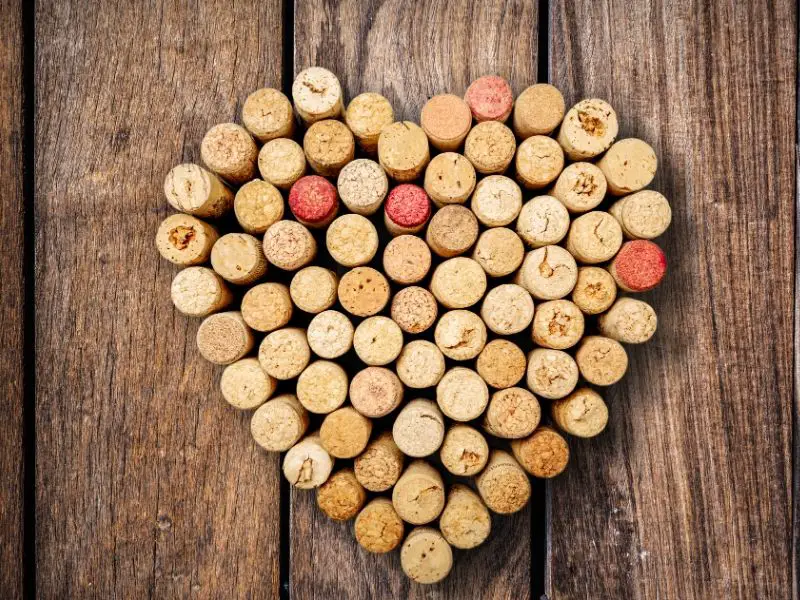 Wine cork heart