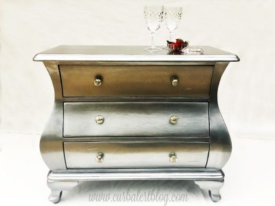Metallic silver dresser