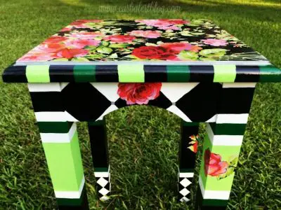 finished MacKenzie Childs inspired accent table